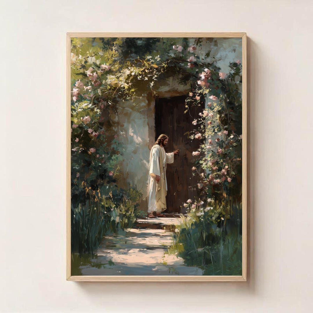 Jesus Knocking at the Door Art Print, Jesus Wall Art, Jesus Printable ...