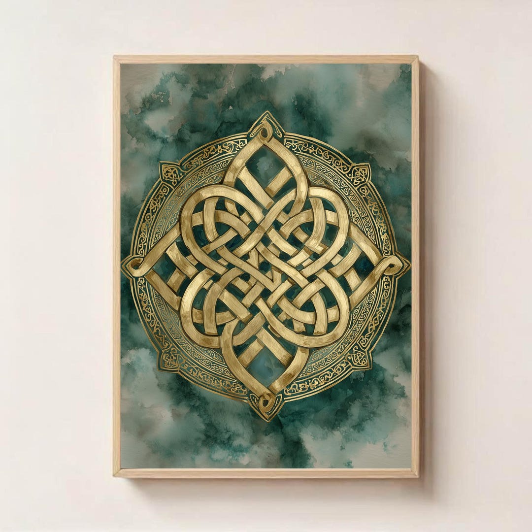 Celtic Knot Sacred Geometry Wall Art – Ancient Irish Symbol Print ...