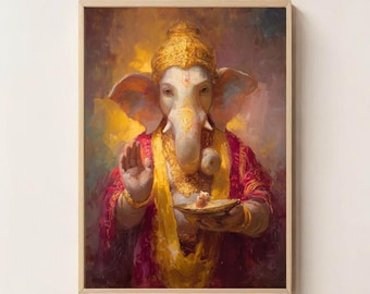 Lord Ganesha Wall Art: Energie Infundierter Hindu Gott Druck (Digitaler Download