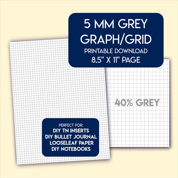 5 mm grey graph grid paper printable us letter size etsy mm x mm graph paper