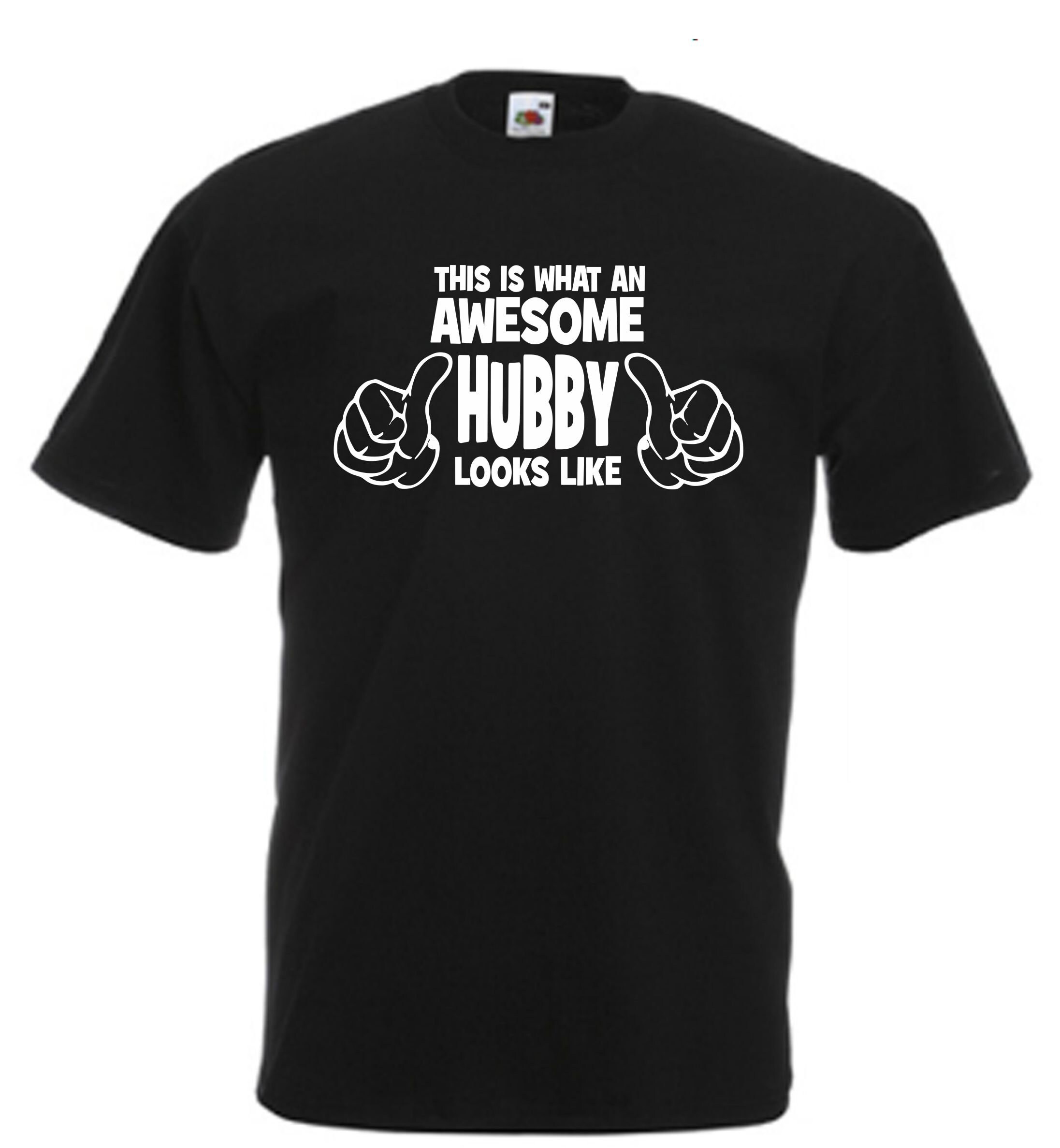Image of Awesome Hubby Funny T Shirt Novelty Slogan Birthday Xmas Gift Tee Free Uk Postage