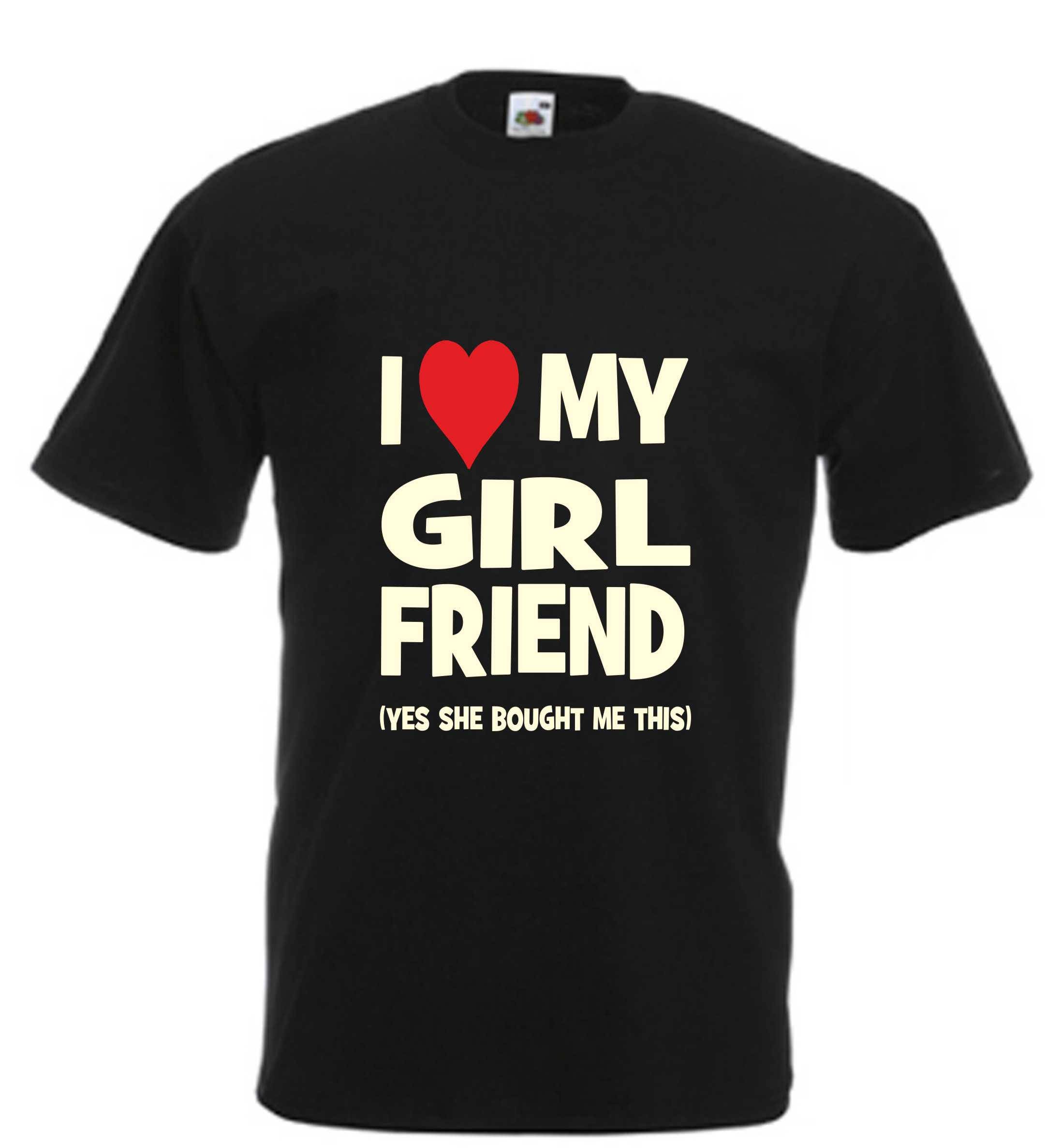 Image of I Love My Girlfriend Funny T Shirt Novelty Slogan Birthday Xmas Gift Tee Free Uk Postage Boyfriend