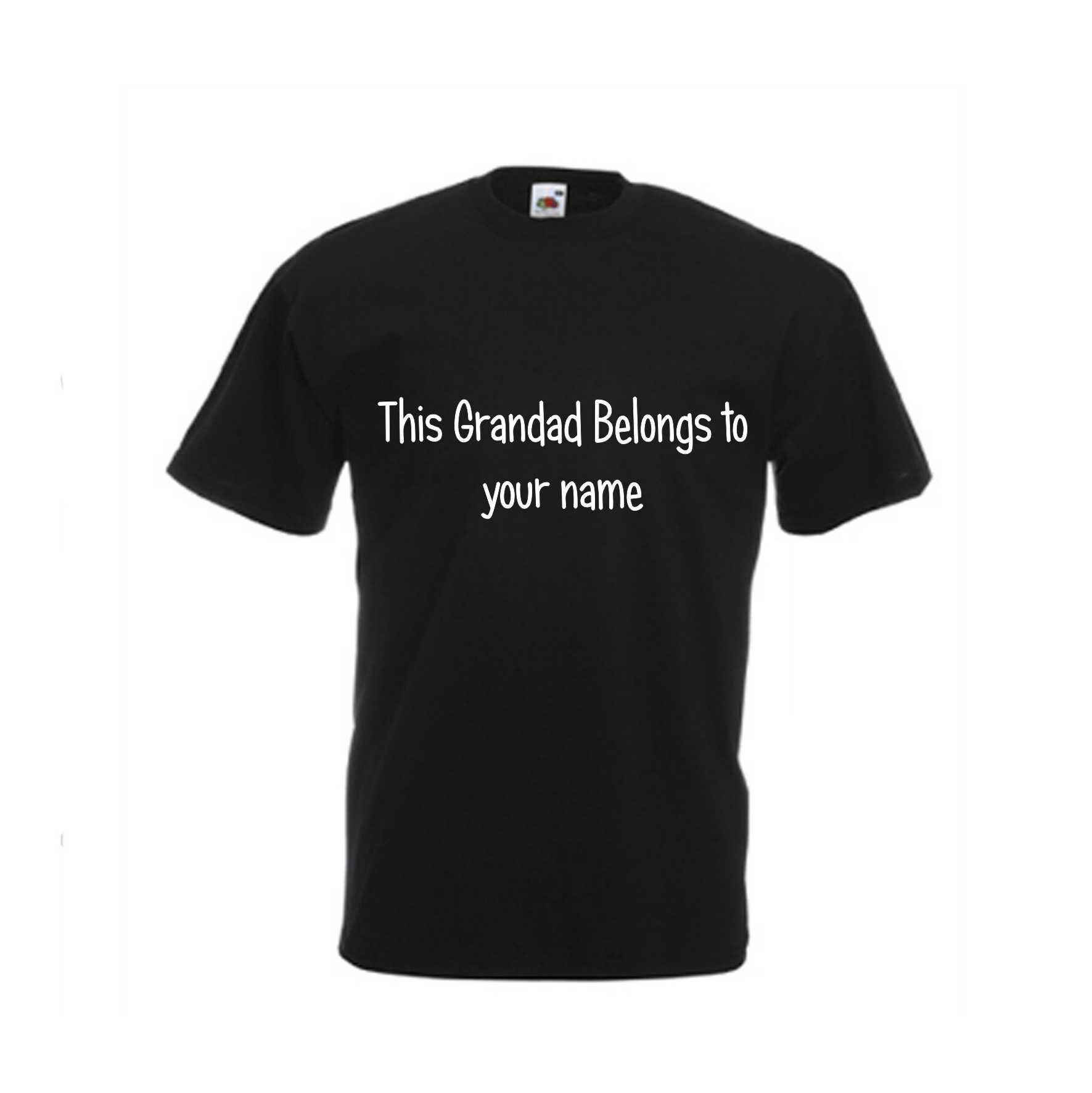 Image of This Grandad Belongs To Personalised Funny T Shirt Novelty Slogan Birthday Xmas Gift Tee Pappy Grandfather Pops Free Uk Postage
