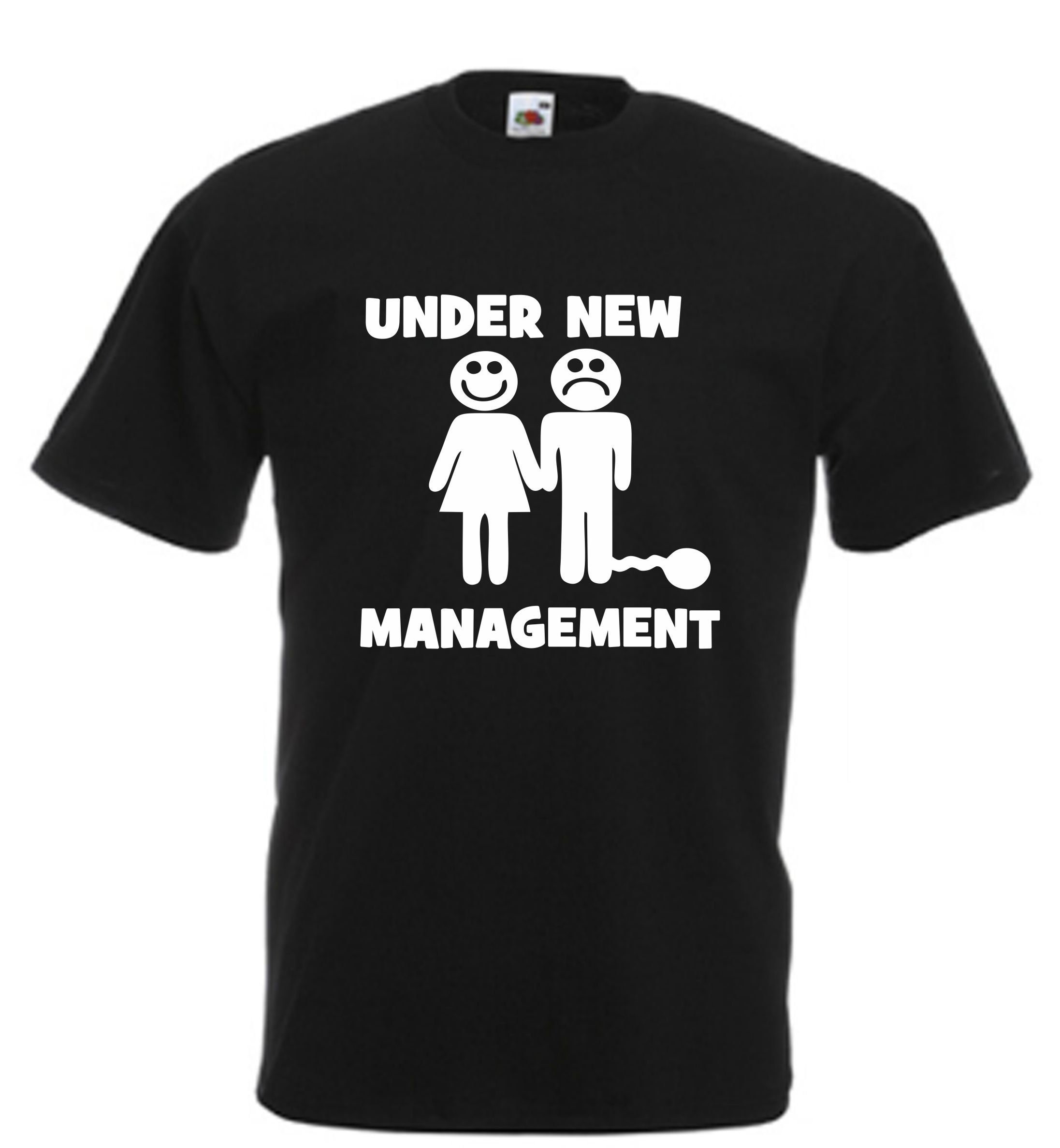 Image of Under New Management Funny Mens T Shirt Novelty Slogan Birthday Xmas Gift Tee Free Uk Postage Married Engaged