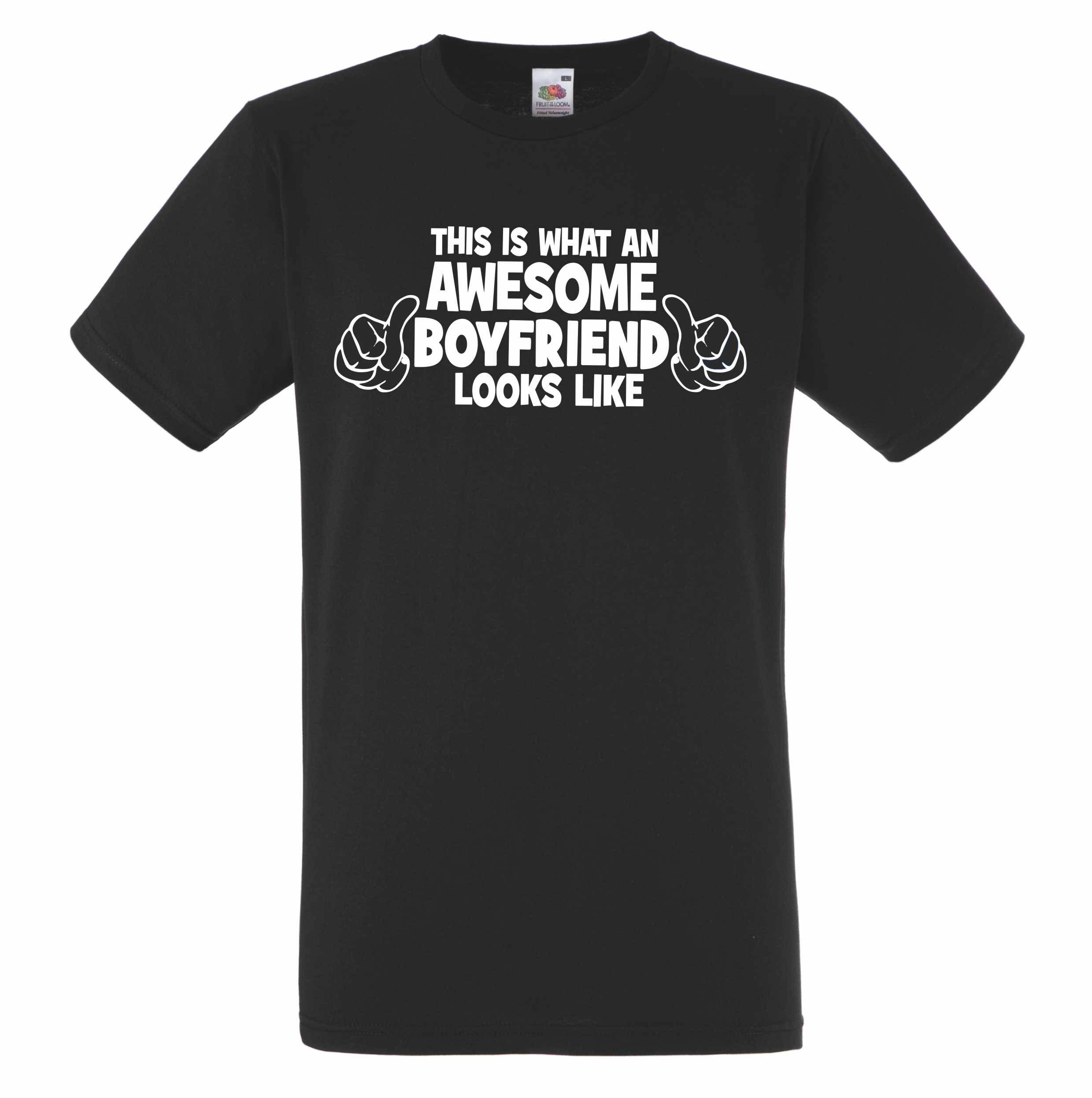 Image of Awesome Boyfriend Funny T Shirt Novelty Slogan Birthday Xmas Gift Tee Free Uk Postage