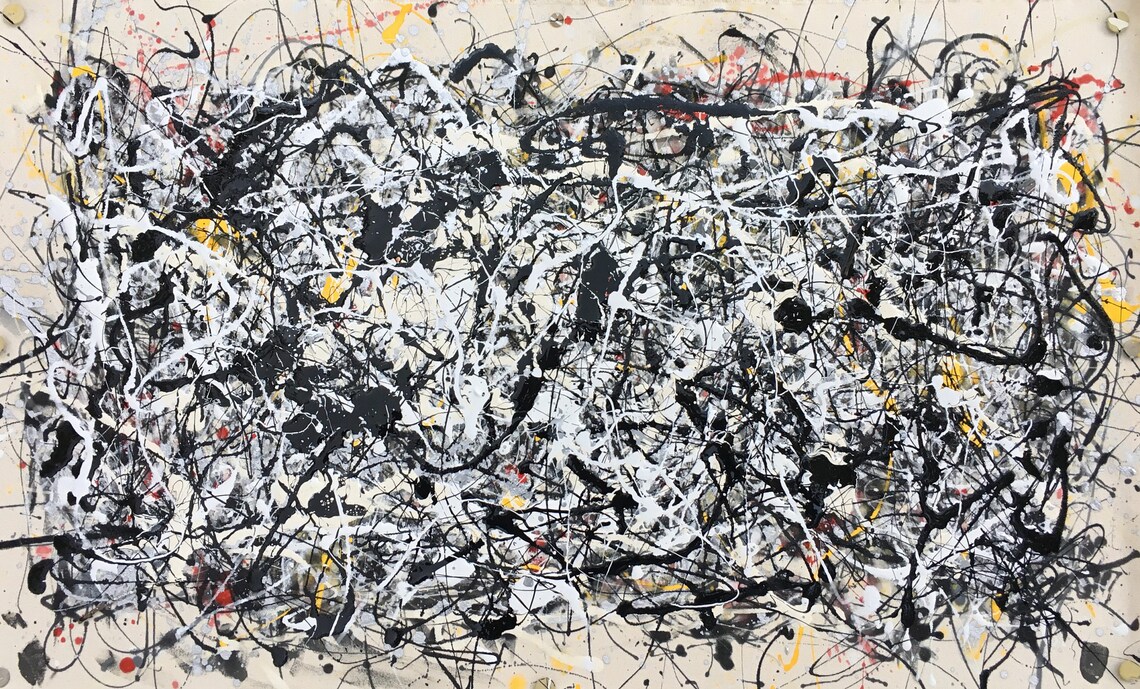 No.26 2017 Abstract Action Painting in Jackson Pollock method Etsy