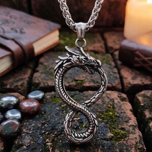 Stainless Steel Infinity Serpent Pendant