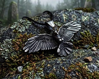 Very detailed Raven Hugin made in stainless steel