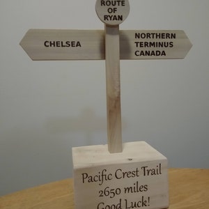 Custom Hiking trophy. Walking trophy. South West Coast Path, Appalachian Trail, Penine Way. Personalised just for you. Mini Sign Post. image 5