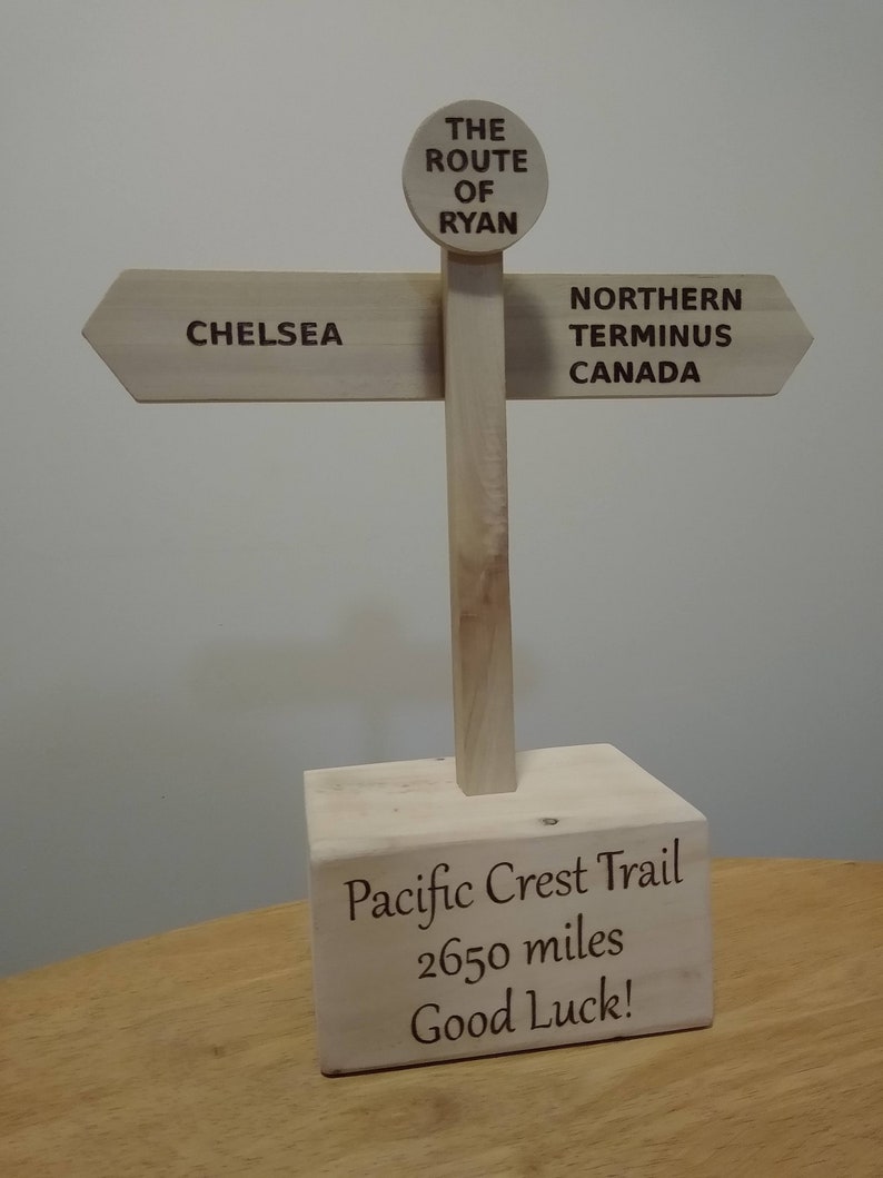 Custom Hiking trophy. Walking trophy. South West Coast Path, Appalachian Trail, Penine Way. Personalised just for you. Mini Sign Post. image 5