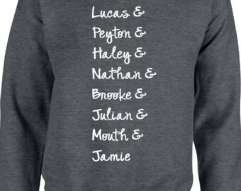 One Tree Hill Characters grey crewneck sweatshirt