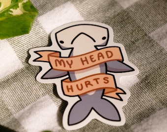 Sticker Mijn hoofd doet pijn: haai