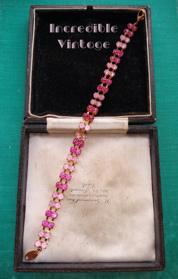 Vintage AVON Jewellery SIGNED Pink Rhinestone Bra… - image 6