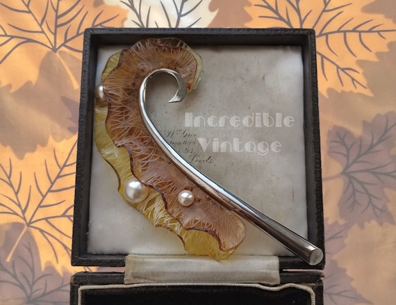 Vintage Signed FABRICE PARIS Brooch Large Stateme… - image 1