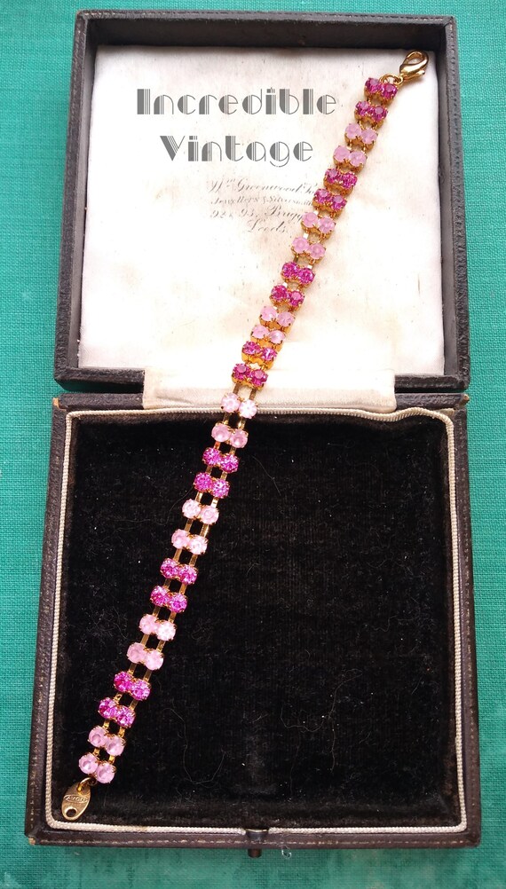 Vintage AVON Jewellery SIGNED Pink Rhinestone Bra… - image 7