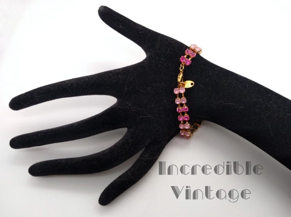 Vintage AVON Jewellery SIGNED Pink Rhinestone Bra… - image 5