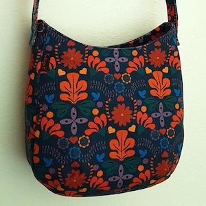 Sastamala Crossbody Bag - canvas crossbody bag with ornamental motifs - hippie/bohemian style bag - vegan shoulder bag - canvas boho bag