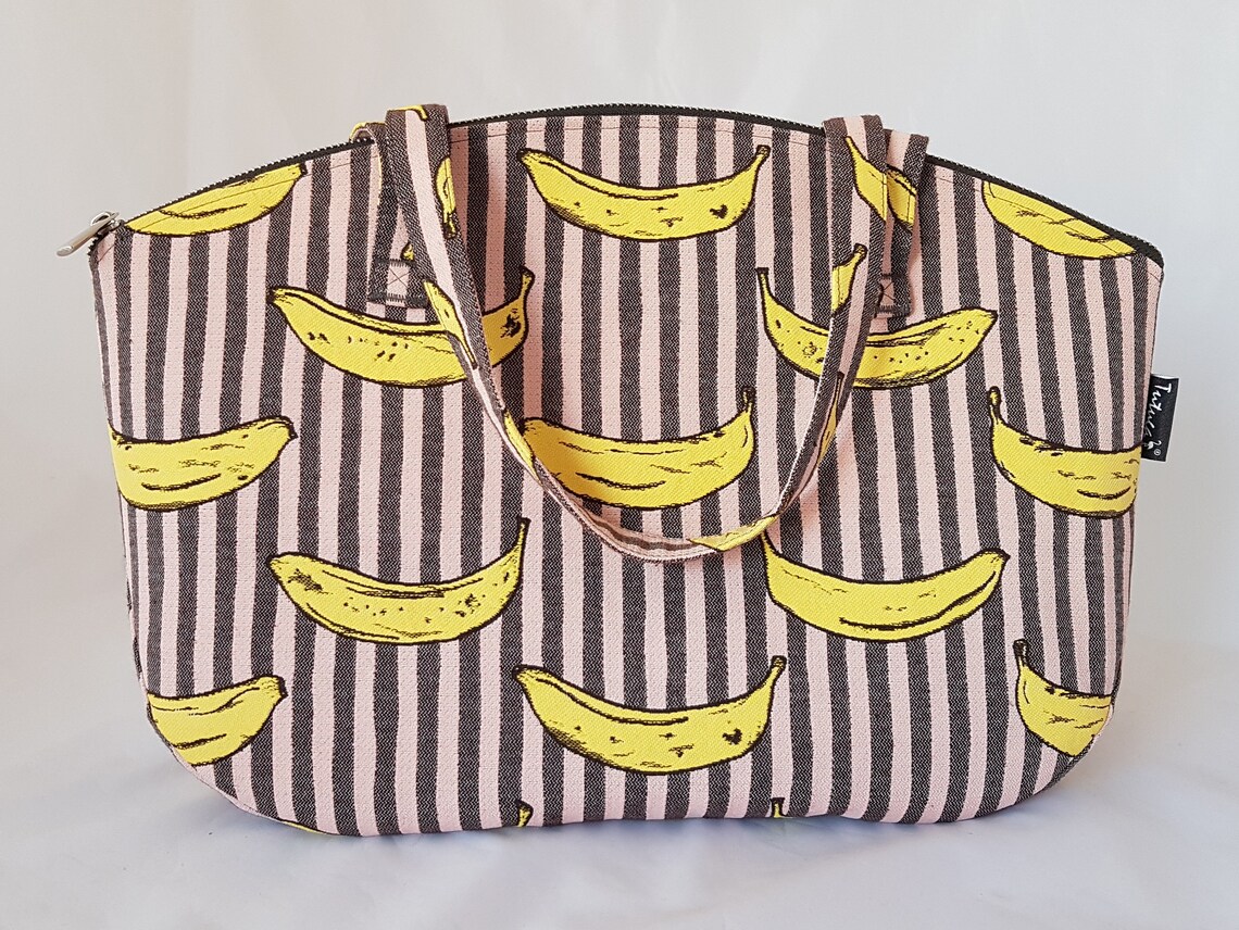 Bananas Shoulder Bag tapestry bag with long handles and Etsy