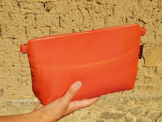 orange evening bag