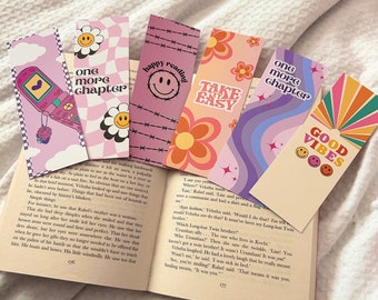 Set of six bookmarks - retro vibe aesthetic