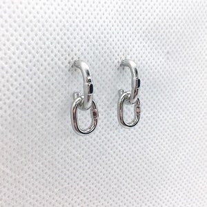 Silver or Gold Chain Earrings / Metal Chain Link Earrings Half Tiny Hoop/ Small Link Chain Earrings