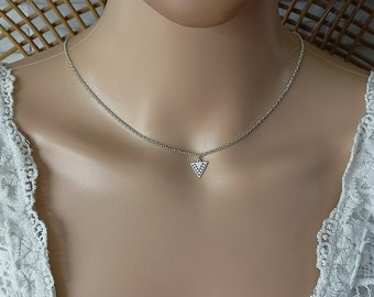 Aztec silver necklace 925 thin chain necklace minimalist woman necklace layering jewelry stainless steel gift France