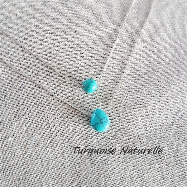 ensemble bijoux - colliers multi-rangs - colliers pierres naturelles turquoise goutte colliers superposés minimaliste argent France