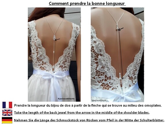 Back Necklace Dove Silver White Nude Back Jewelry Neckline Etsy
