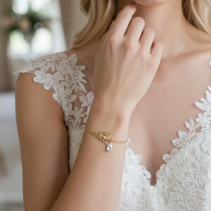 Bracciale da sposa orientale marocchino fatto a mano con zirconi, accessorio da sposa, braccialetto da damigella d'onore, braccialetto, Splendor France, acciaio inossidabile