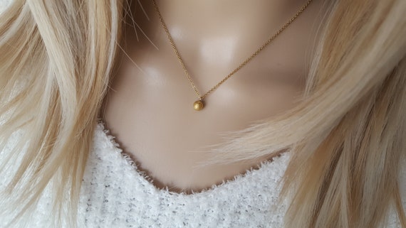 Minimalist Necklace Gold Filled Necklace Pearl Ball Round Cracked Chain  Woman Gold-filled Necklace Woman Necklace Gold Lady Gift Woman France - Etsy