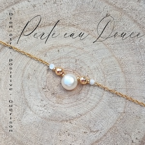 Freshwater pearl Natural stone bracelet for women, semi-precious stone bracelet, stone jewelry, stainless steel shell, gift for friend