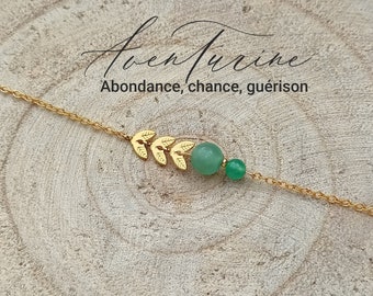 Aventurina Pulsera de piedra natural genuina para mujer, pulsera de piedras semipreciosas, Joya de piedra, Piedra de protección, Regalo para amiga