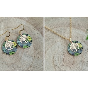 Adorno feminino | conjunto de jóias | esmalte em aço inoxidável | colar pulseira brincos | presente mulher | Presente de aniversário de Natal | França