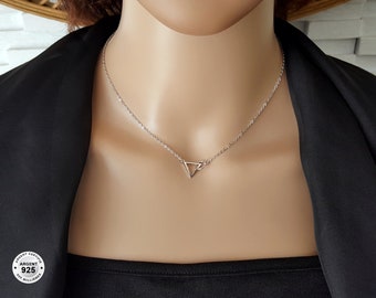 or argent simple bonheur collier collier tricot chaîne triangle pendentif or argent simple bonheur collier collier tricot chaîne triangle pendentif