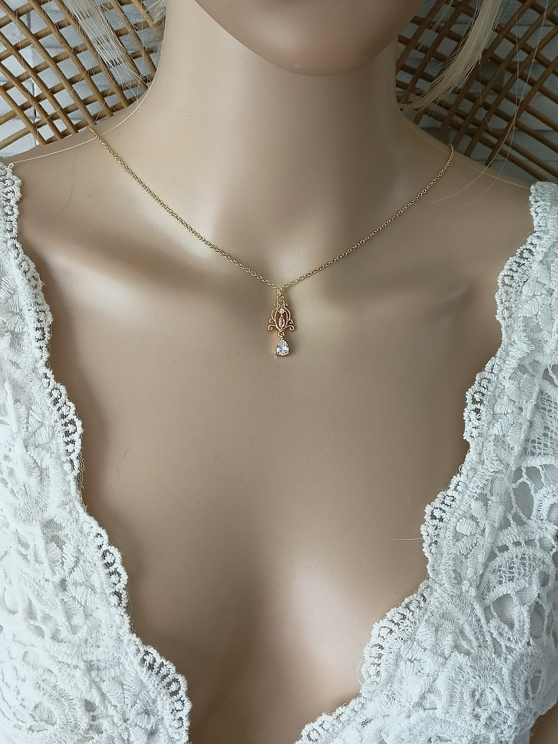 Collie Moroccan Oriental Crystals Zirconium Necklace Nature Chain