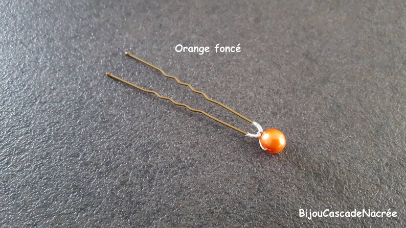headband bridal hair pins orange Brown silver Pearl wedding sold separately-the choice of colors