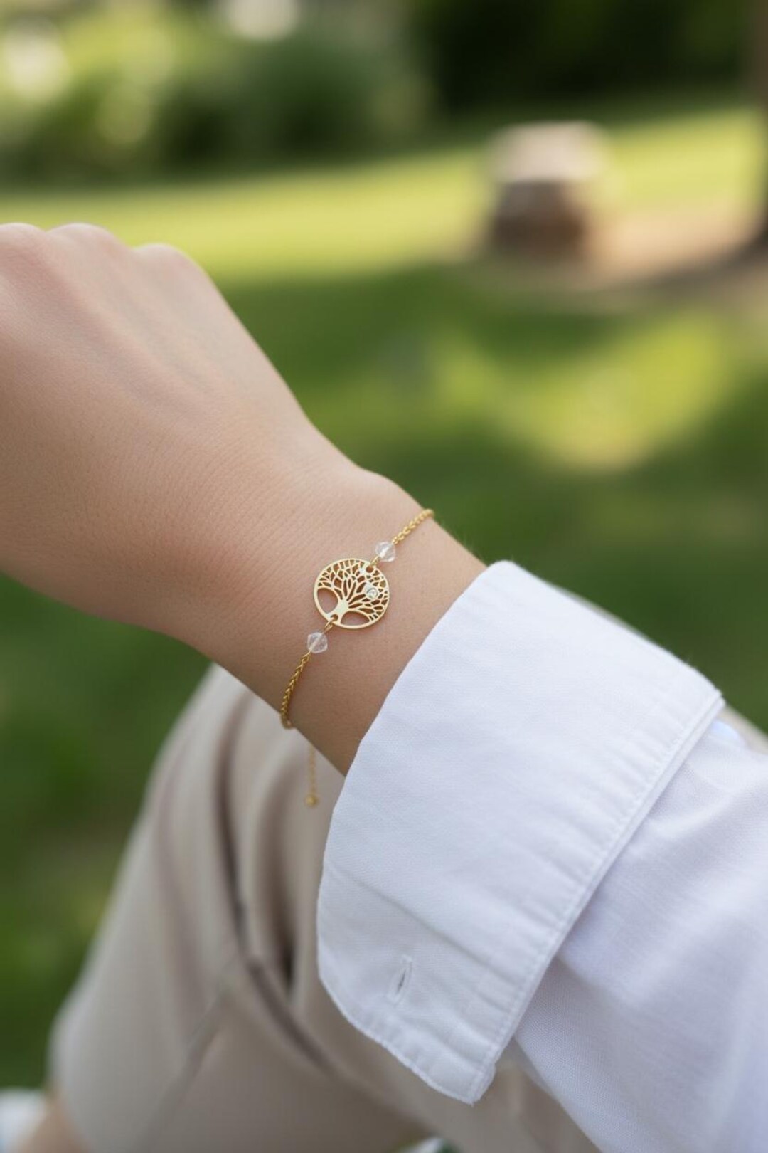 Gold-plated Stainless Steel Tree of Life Bracelet - Jewelry Bracelet ...