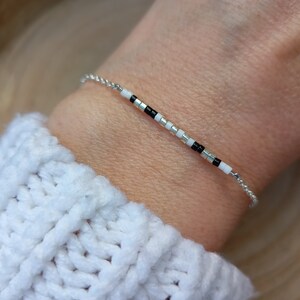 Miyuki stainless steel silver bracelet - Wedding bracelet - wrist jewelry minimalist fine jewelry handmade pearl bracelet France