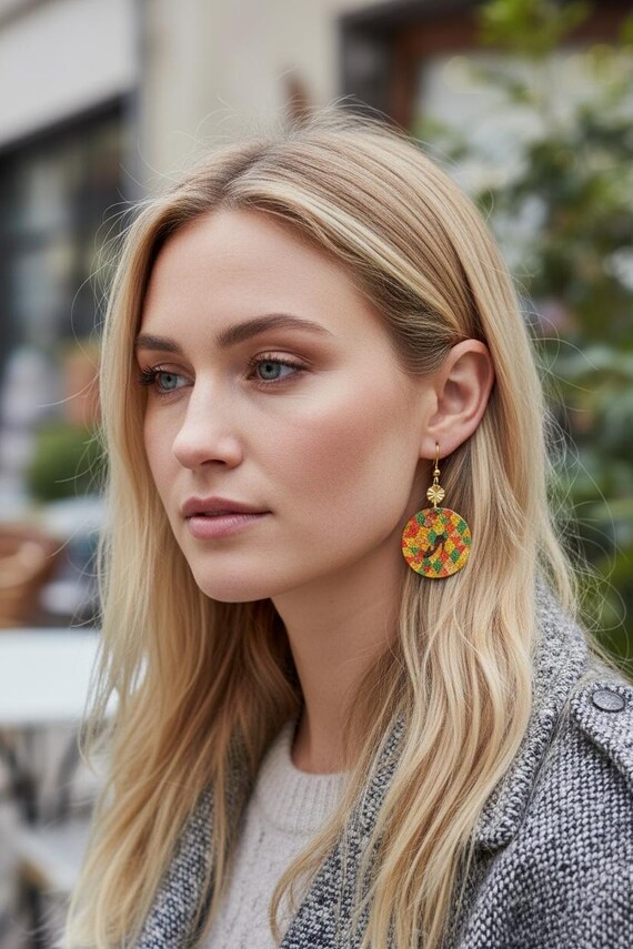 Boucles D'oreilles Pendantes Chat En émail Et Acier Inoxydable - Fait Main Neuf Avec étiquettes