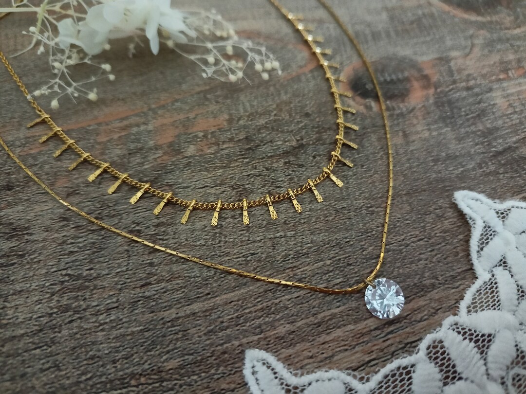 Set Gold Jewelry Filled Multirow Necklaces Necklaces Gold Filled