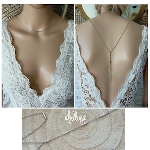 Contemporary Back Necklace - Stainless Steel Bridal Back Necklace - Neckline - Backless Necklace - Wedding Necklace - Idyllique France® Necklace