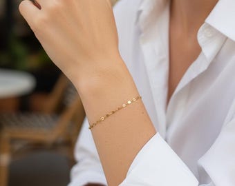 Women's stainless steel bracelet, lip chain bracelet, women's jewelry, curb chain bracelet, delicate jewelry, gold chain, handmade in France