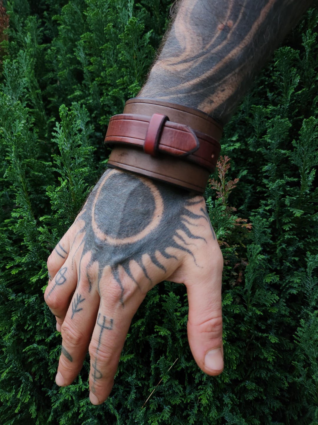 Bracelet de force en cuir marron, bracelet de force France