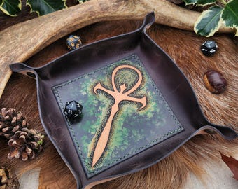 Vampire Leather Dice Tray, Leather Role Playing Dice Tray