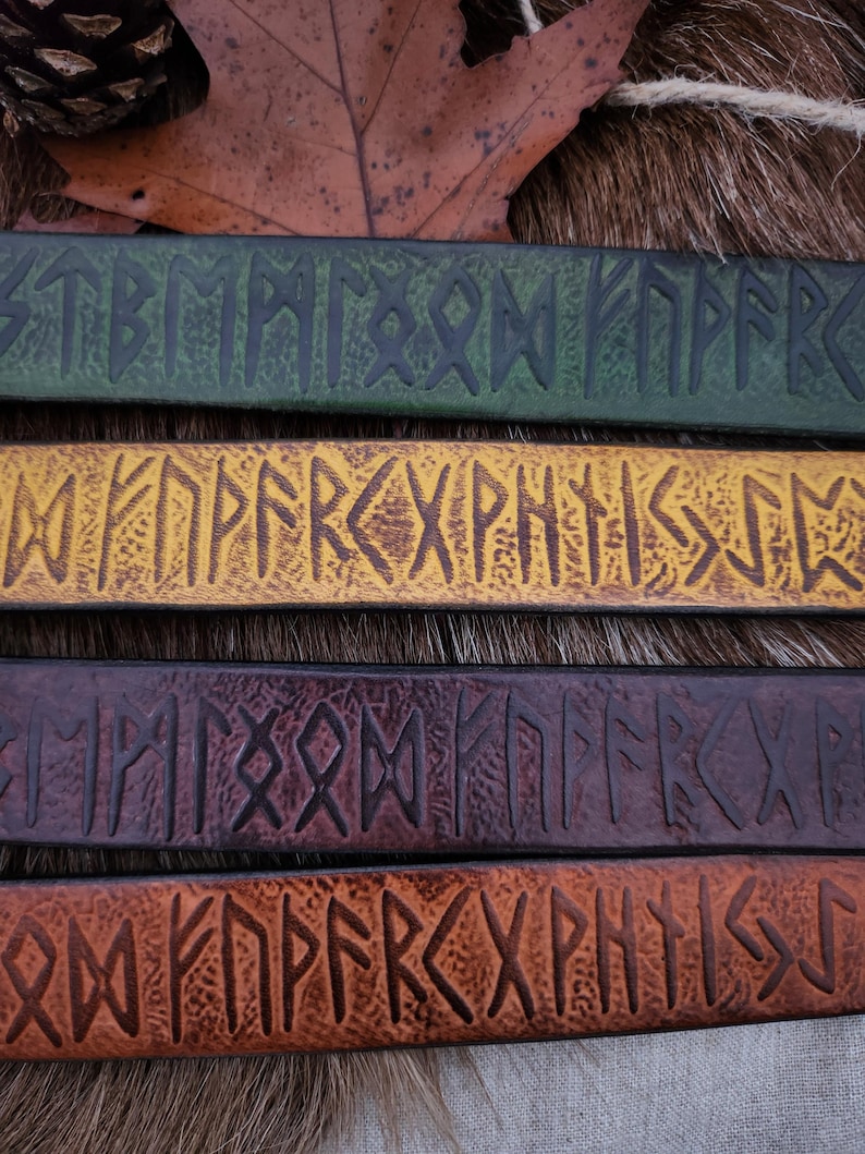 Custom Leather Belt With Nordic Runes and Viking Runes - Etsy
