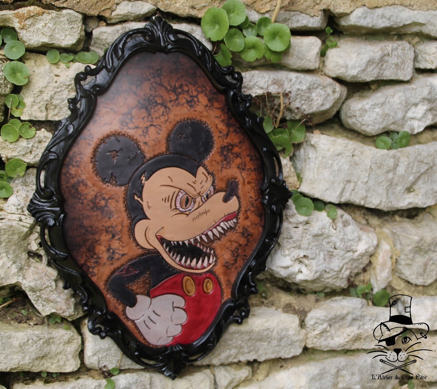 Tableau en Cuir Psycho Mouse