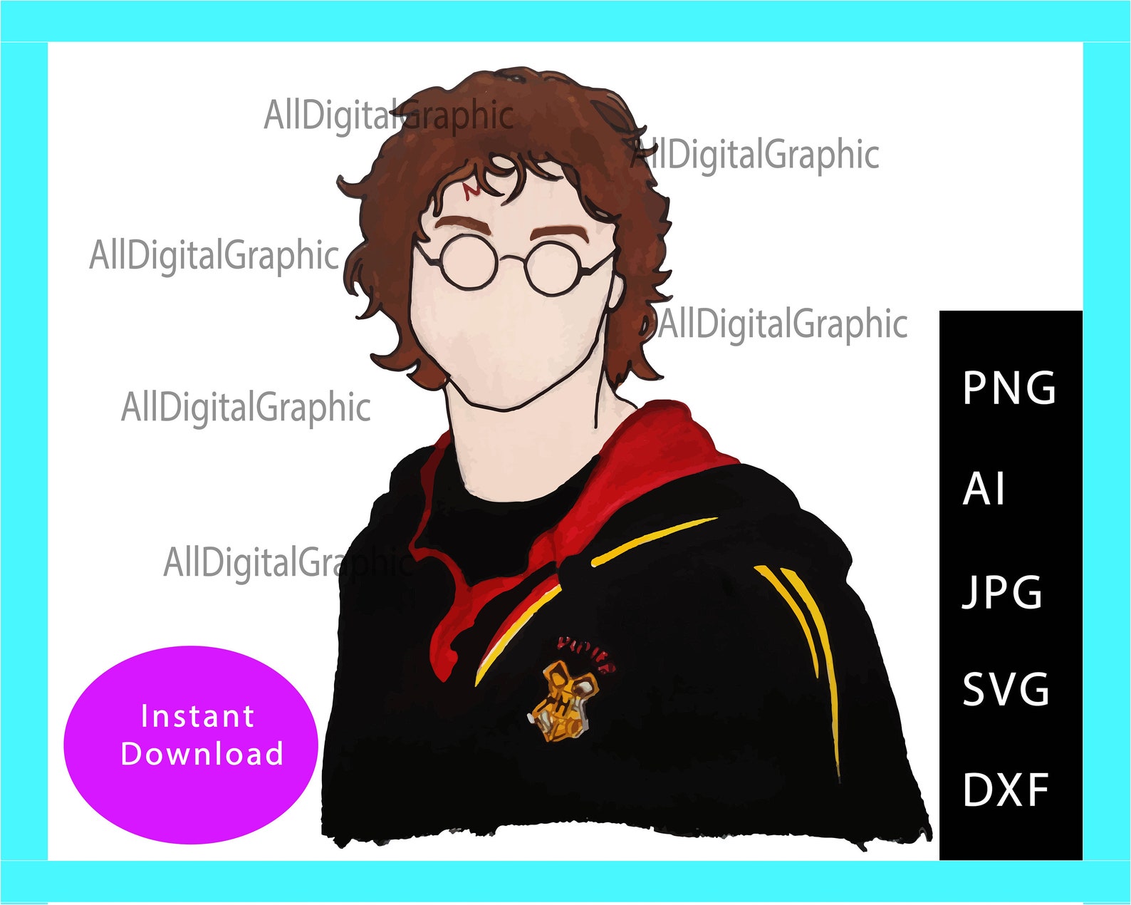Harry Potter SVG harry potter vector png dxf svg harry | Etsy