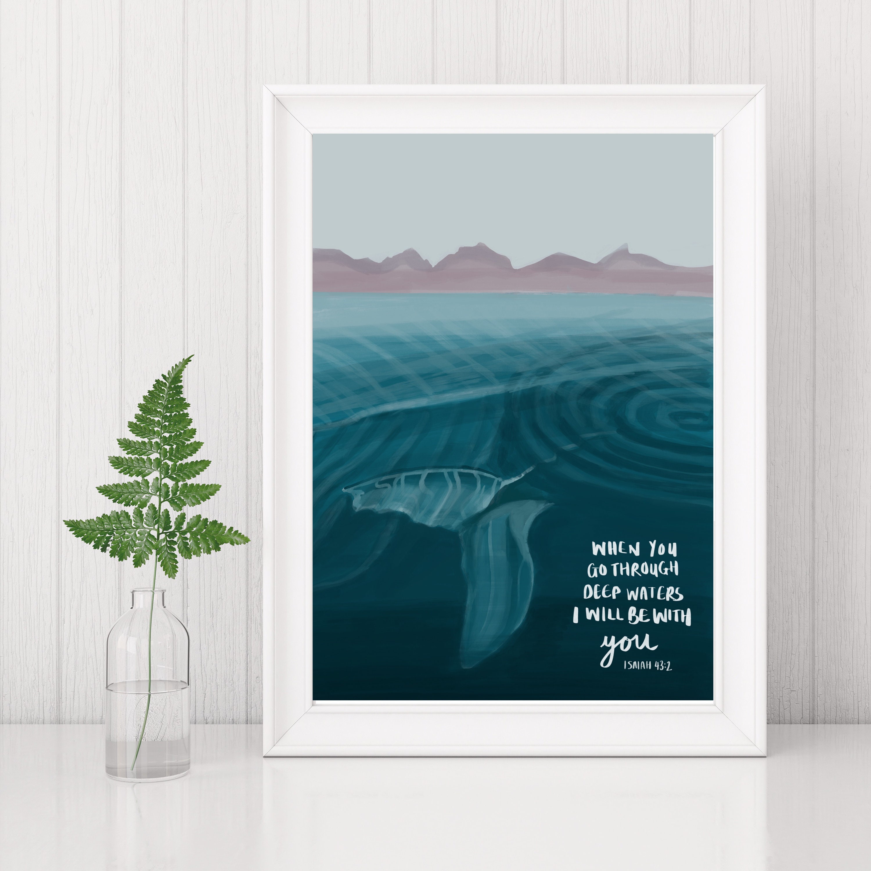 Bible Verse Artwork When You Go Through Deep Waters I Will - Etsy UK