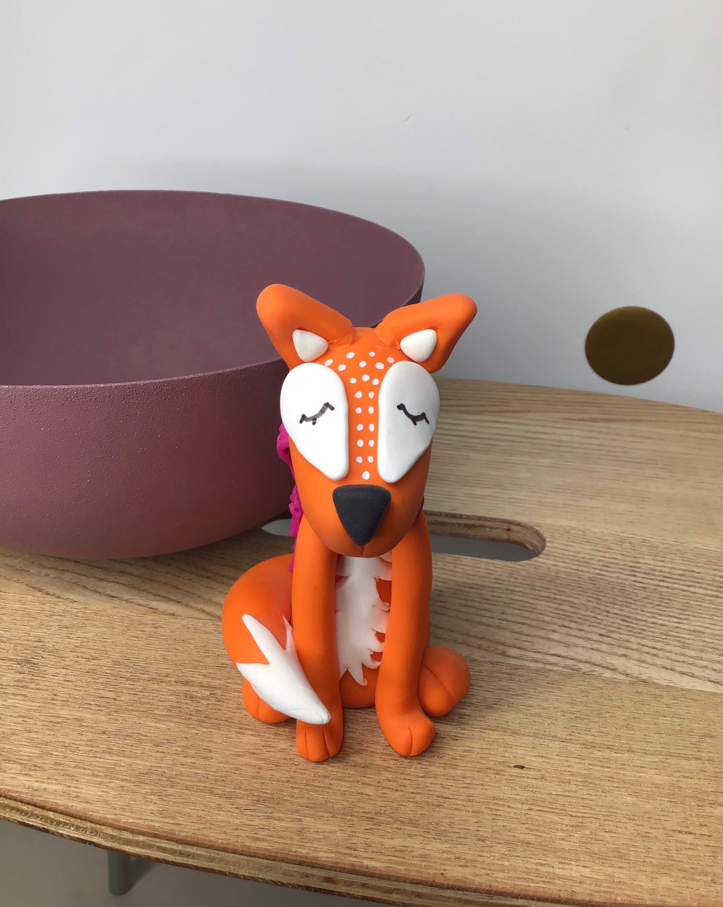 Renard Rêveur Grand Format en Argile Polymère