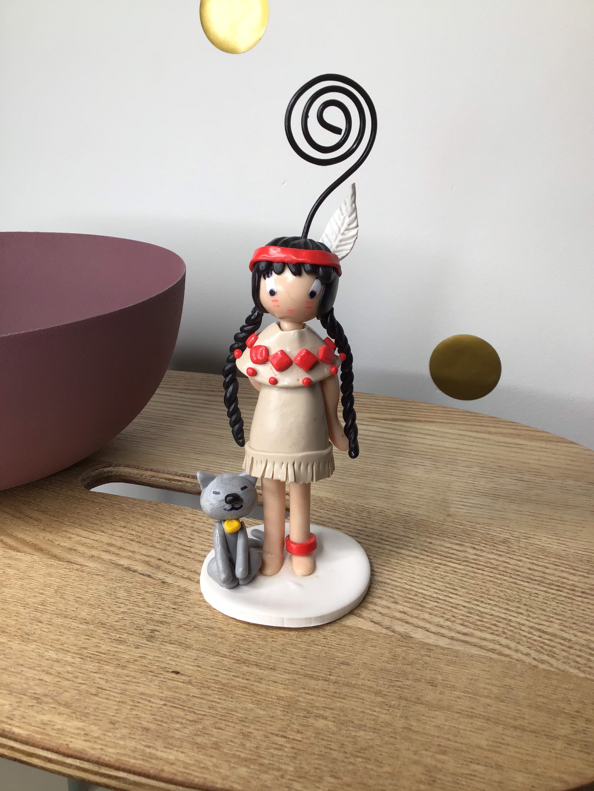 Figurine Porte-Photo Indienne en Pâte Polymère